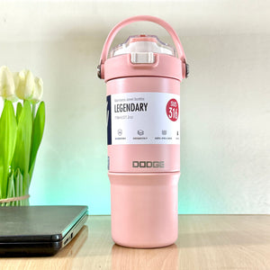 DODGE - Double Wall Vacuum Stainless Steel Tumbler with Dual-Sipping & Handle (770ml) (DB-23682-S)