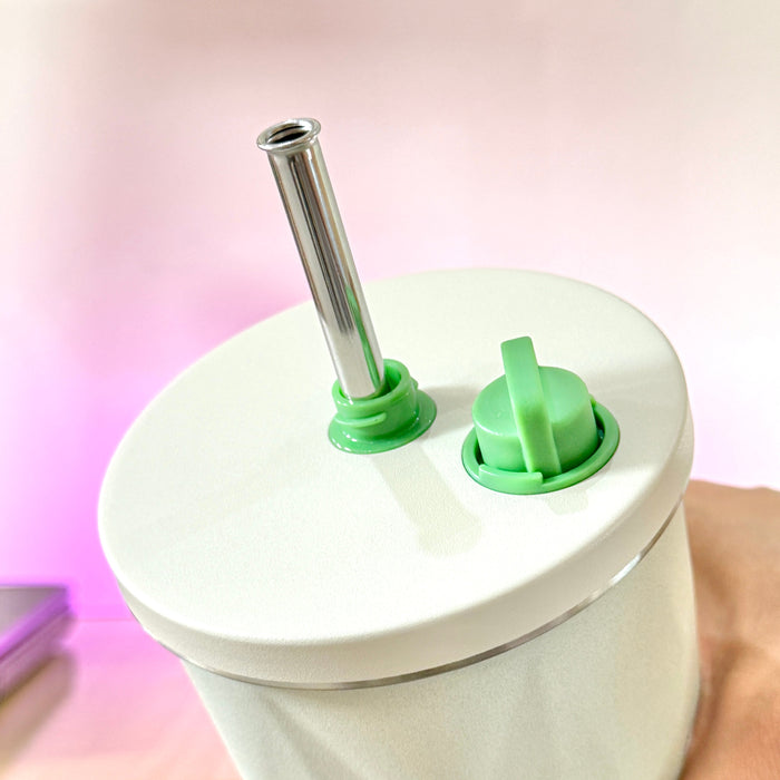 TYESO® Vacuum Insulated Tumbler with Pop-up Steel Straw (600ml) (TS-8848B)
