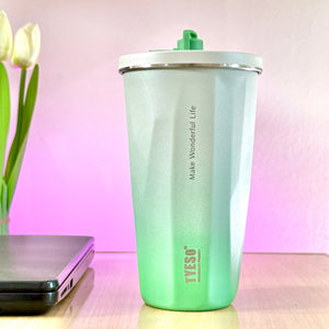 TYESO® Vacuum Insulated Tumbler with Pop-up Steel Straw (600ml) (TS-8848B)