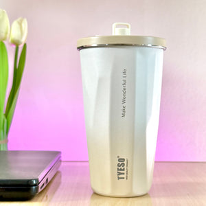 TYESO® Vacuum Insulated Tumbler with Pop-up Steel Straw (600ml) (TS-8848B)