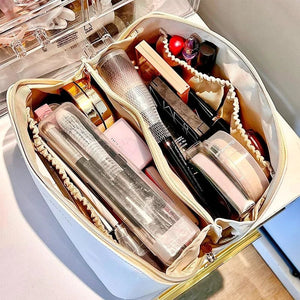 Large capacity leather Travel Cosmetic Bag