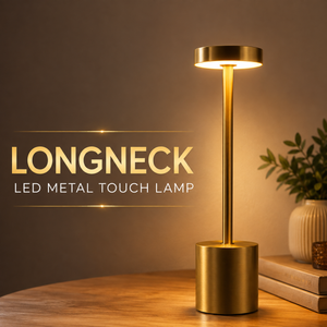 Long Neck Metal Touch Sense LED Lamp – Modern Minimalist Design, Rechargeable.