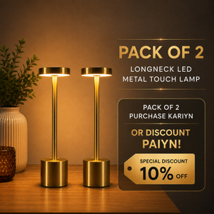 Long Neck Metal Touch Sense LED Lamp – Modern Minimalist Design, Rechargeable.