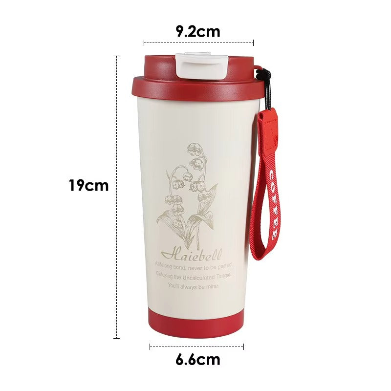 500ml stainless steel coffee cup, leak-proof thermos, coffee cup with straw, travel thermos, coffee cup with lid