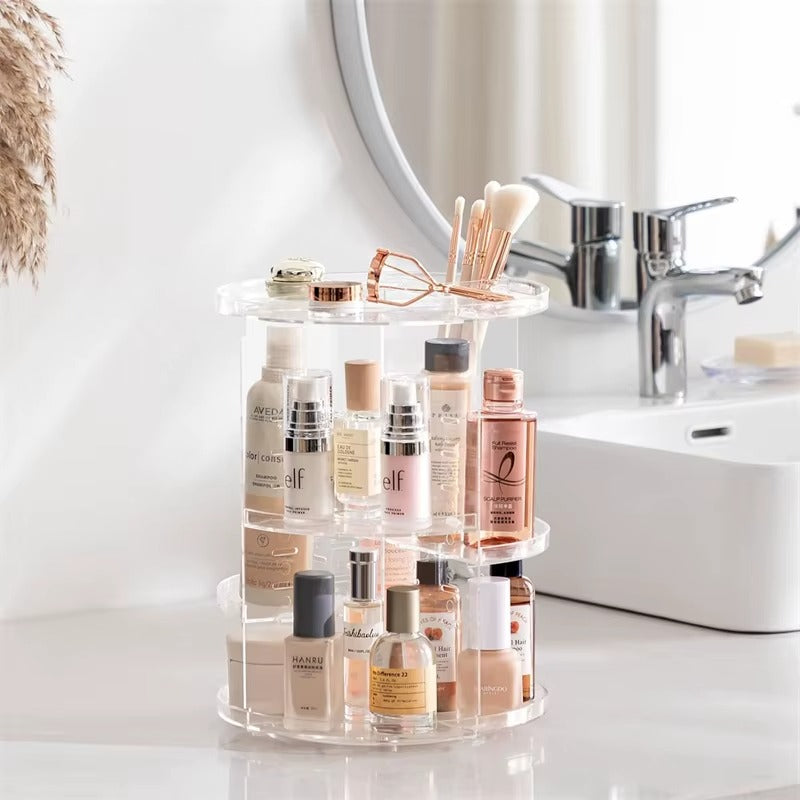 360 Rotating Adjustable Makeup Organizer Countertop