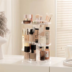360 Rotating Adjustable Makeup Organizer Countertop