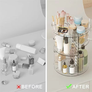 360 Rotating Adjustable Makeup Organizer Countertop