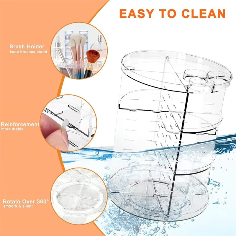 360 Rotating Adjustable Makeup Organizer Countertop