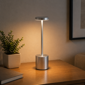 Long Neck Metal Touch Sense LED Lamp – Modern Minimalist Design, Rechargeable.