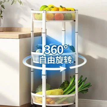 Three-Tier Foldable Kitchen Trolley