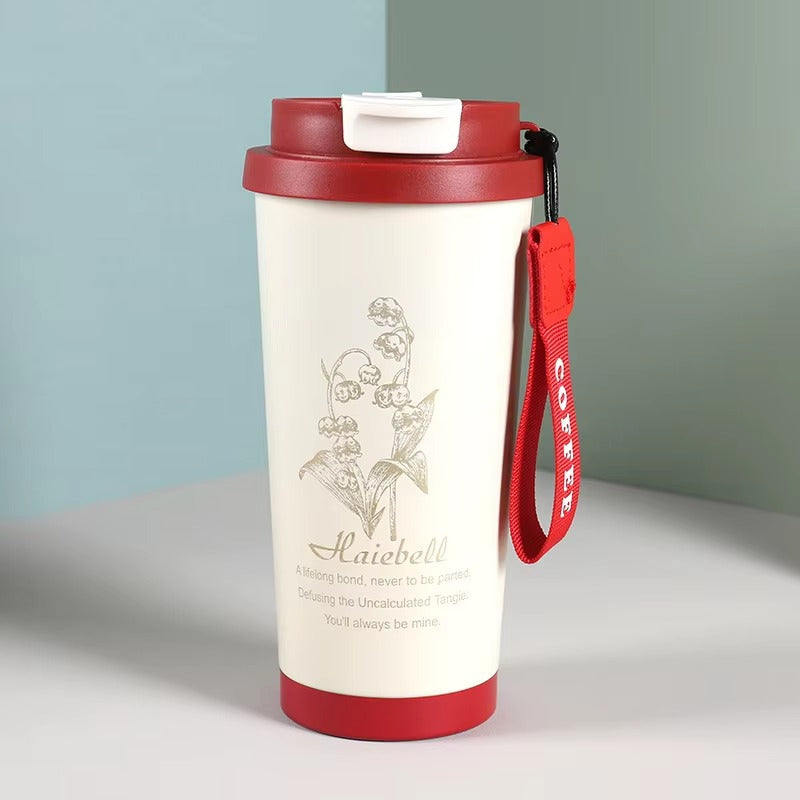 500ml stainless steel coffee cup, leak-proof thermos, coffee cup with straw, travel thermos, coffee cup with lid