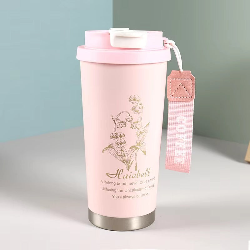 500ml stainless steel coffee cup, leak-proof thermos, coffee cup with straw, travel thermos, coffee cup with lid