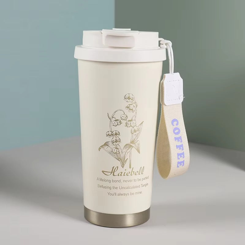 500ml stainless steel coffee cup, leak-proof thermos, coffee cup with straw, travel thermos, coffee cup with lid