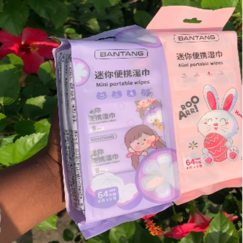 Fresh Glow Mini Pocket Wipes – (Contains 8 Mini Packs of 8 Pcs Each)