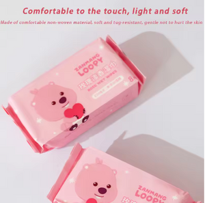 Fresh Glow Mini Pocket Wipes – (Contains 8 Mini Packs of 8 Pcs Each)